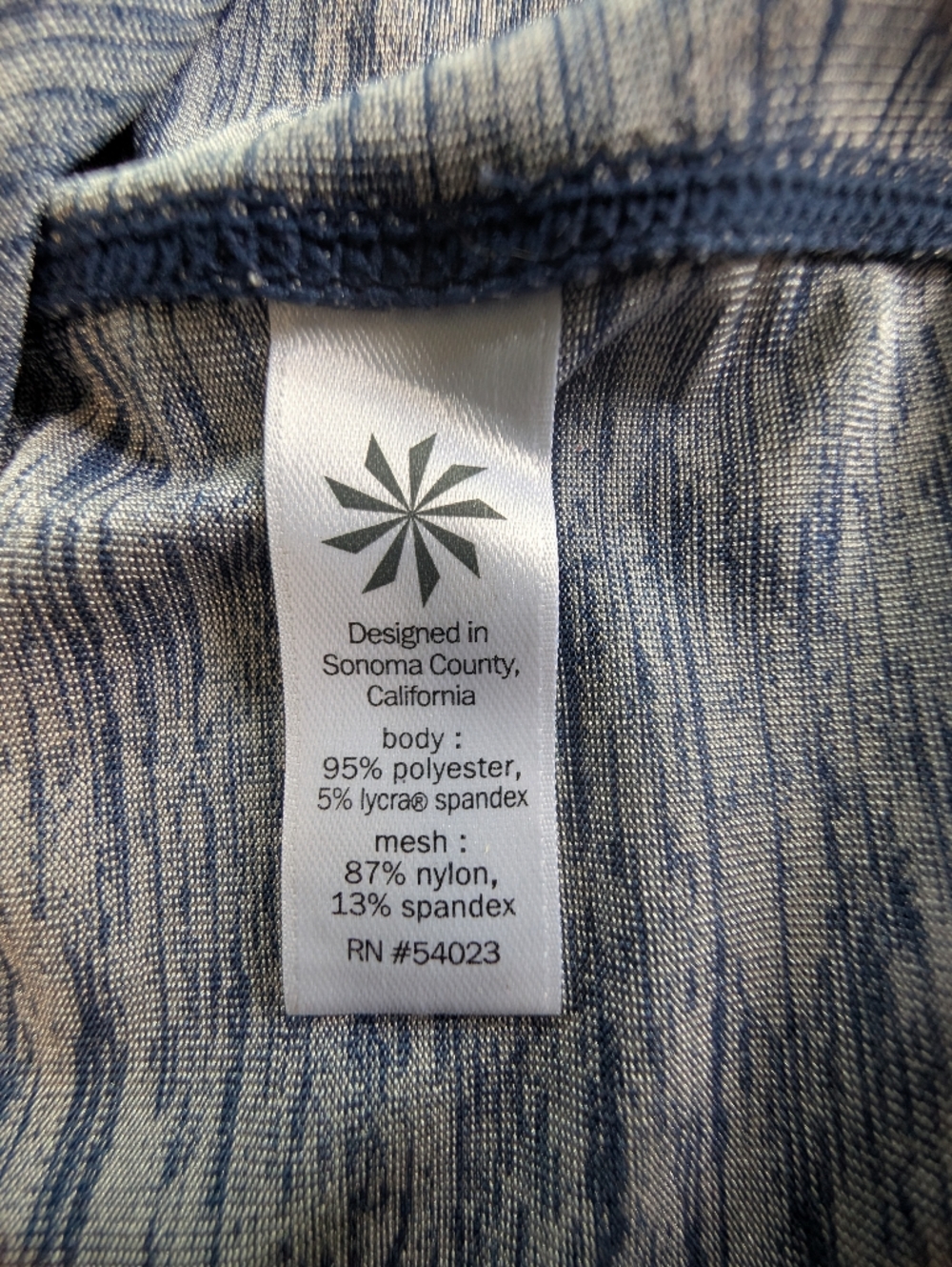 Athleta Blue Space Dye Shirt Womens L Side Split Mesh Back Activewear Casual Top - Picture 5 of 9